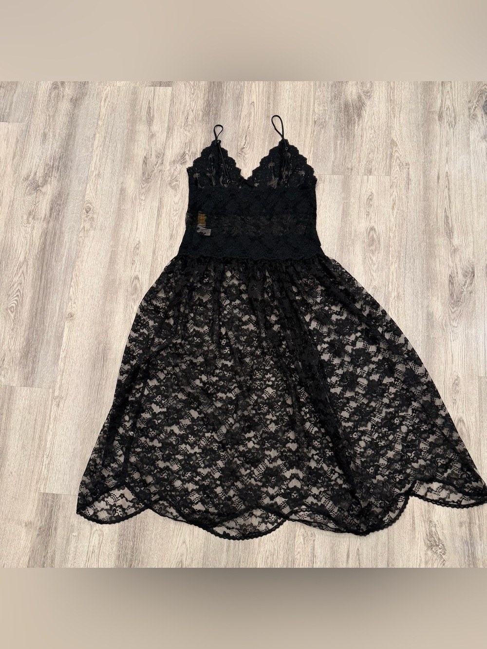 Vintage Victoria’s Secret Gold Label‎ Black Lace Slip Dress Size Large - Picture 2 of 2